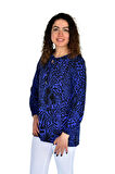 Kadın Leopar Desen Baskılı Viscon Bluz BGL-ST04287