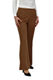Kadın İspanyol Paça Beli Lastikli Kumaş Pantolon BGL-ST04321