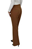 Kadın İspanyol Paça Beli Lastikli Kumaş Pantolon BGL-ST04321
