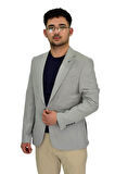 Erkek Gri Tek Spor Ceket Çift Yırtmaçlı BGL-ST04465