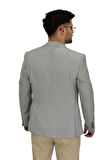 Erkek Gri Tek Spor Ceket Çift Yırtmaçlı BGL-ST04465