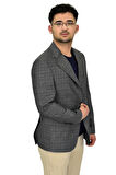Erkek Ekose Tek Spor Ceket 4 Drop BGL-ST04477