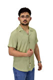 Erkek Spor Silim Fit Kısa Kol Gömlek G5003 BGL-ST04496