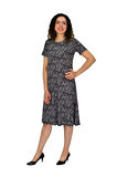 Kadın Kısa Kol Likralı Viskon Elbise BGL-ST04671