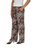 Kadın Emprime Bol Paçalı Lastikli Bağcıklı Pantolon BGL-ST04626
