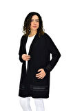 Kadın Siyah Likralı Viskon Hırka BGL-ST04678