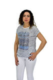 Kadın Kısa Kol Baskılı Bluz BGL-ST04696