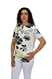 Kadın Kısa Kol Baskılı Bluz BGL-ST04697