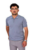Erkek Polo Yaka Fermuarlı Triko Tişört T356 BGL-ST04594