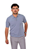 Erkek Polo Yaka Fermuarlı Triko Tişört T356 BGL-ST04594