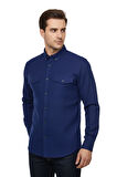 Erkek Kışlık Slim Fitt Uzun Kol Çift Cep Kapak Gömlek 2414 BGL-ST04797