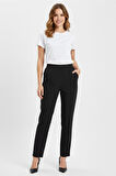 Kadın Beli Lastikli Çima Dikişli Cepli Kumaş Pantolon BGL-ST04818
