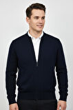 Erkek Hakim Yaka Astarlı Triko Fermuarlı Mont BGL-ST04832