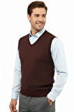 Erkek V Yaka Süveter Çelik Örgü Regular Kalıp 5201H BGL-ST04842