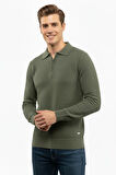 Erkek Fermuarlı Polo Yaka Triko Kazak 5240F BGL-ST04852
