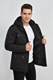Erkek Spor Kanvas Kapüşonlu Parka 85133 BGL-ST04882