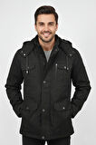 Erkek Spor Kanvas Kapüşonlu Parka 85121 BGL-ST04884