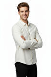 Erkek Spor Silim Fit Kanvas Tek Cepli Gömlek BGL-ST04955