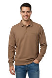 Erkek Gömlek Yaka Petek Doku Cepli Regular Fit Sweatshirt BGL-ST04956
