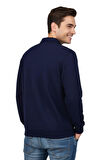 Erkek Gömlek Yaka Jakarlı Regular Fit Sweatshirt BGL-ST04958