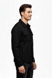 Erkek Siyah Silim Fit Mevsimlik Süet Spor Mont BGL-ST05016