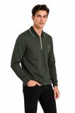 Erkek Mevsimlik Spor Polo Yaka Fermuarlı Sweatshırt BGL-ST05468