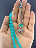 MURİ TESBİH 4,6 GR 925 AYAR GÜMÜŞ PÜSKÜL SUAT YEŞİLYURT UÇAK CAMI BEYZİ KESİM 7X11