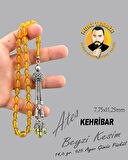 14,6 GR 925 AYAR GÜMÜŞ PÜSKÜL ATEŞ KEHRİBAR BEYZİ KESİM 7,75X11,25