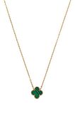 Çelik Çift Taraflı Tek Yoncalı Sedef Kolye Van Cleef Model Trkolye50340