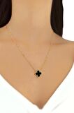 Çelik Çift Taraflı Tek Yoncalı Sedef Kolye Van Cleef Model Trkolye50340
