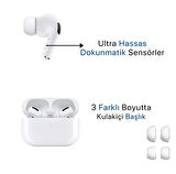ANC Gürültü Engelleme Bluetooth Kablosuz Şarj Destekli Dokunmatik Kulak İçi Kulaklık BEYAZ