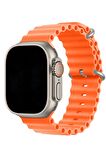 Megafox Apple Watch Seri 2/3/4/5/6/7/8/se Ocean Loop Metal Toka Silikon Kordon 38-40-41 Mm Uyumlu 