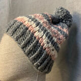 Uretti - Nurten 4514 El Yapımı Ponpon Detaylı Yün Kadın Bere - Gri