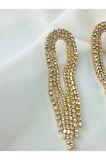 ZİRKON SARKIT METAL GOLD KÜPE