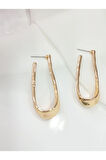 HALKA KIVRIMLI EĞİMLİ METAL GOLD KÜPE