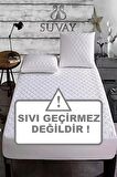Kapitone Fitted Yatak Koruyucu Alez Tek Çift Kişilik Pamuklu Yatak Alezi - Sıvı Geçirmez Değildir!