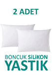 2 Adet Antialerjik Boncuk Silikon Yastık Pamuklu Kılıf 900 gram