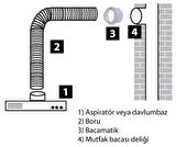 Bacamatik Aspiratör Davlumbaz Baca Klapesi Silikonlu Set