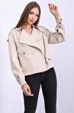 Kadın Oversize Hakiki Deri Ceket