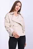 Kadın Oversize Hakiki Deri Ceket