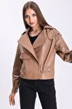 Kadın Oversize Hakiki Deri Ceket