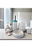 Mermer Desen Beton Banyo Seti,Tuvalet WC,Çöp Kovası,Katı,Sıvı Sabunluk,Tepsi,Dekorasyon,Aksesuar