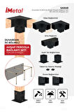 İmetal Sarar Duvardan İki Bölümlü Hazır Ahşap Pergola Bağlantı Seti 90x90  mm Ahşaplar için İmetal