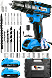Wacker pro Germany True Blue 58 v 12 ah çelik şanzuman bakır sargılı 2 akülü şarjlı matkap vidalama tamir seti