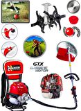 Wackcer Pro Alman Technology Arazi Motoru 14 Hp Sırt Tipi Ot Çim Çalı Çim Biçme Makinası + Akrobat Çapalama + Full Aksesuar