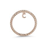 Altın Rose Renk Minimal C Yüzük 
