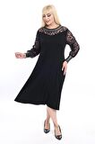 Büyük Beden Rahat Abiye Elbise 25C-2361