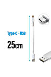 25 cm Type C Şarj Kablosu 2.2A Kısa Telefon Şarj Kablo TYPE-C 25cm