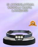 El Hareket Sensörlü Led Kafa Feneri 5 Mod Ayarlanabilir