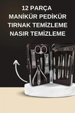 Elektrikli Manikür Pedikür Seti İkili Set 12 Parça Tırnak Bakımı Törpü Protez Çıkarma